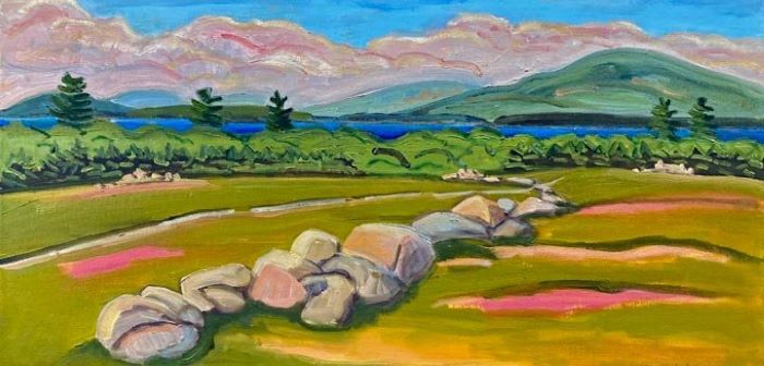 Reception for the Blue Hill Library's Paint the Peninsula Fresh Paint Auction: Bidding closes at 7:30